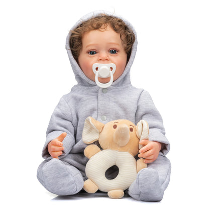 NPK 55CM Reborn Baby Boy Doll Full Body Soft Silicone Real Touch Yannik Children's Bath Toy Waterproof Ideal Gift