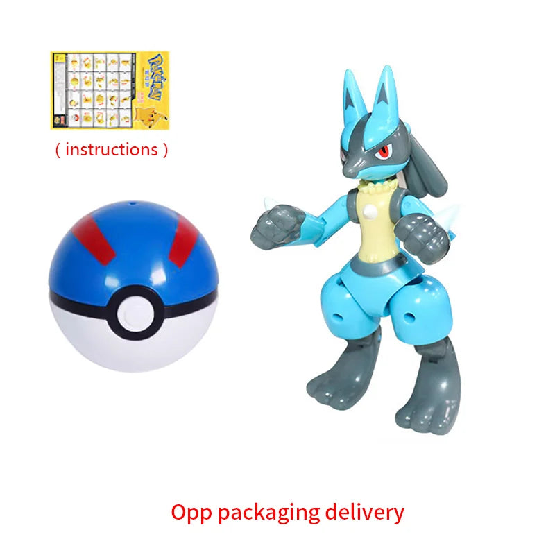 Pokemon Figure ball transform Action Gyarados Charizard Venusaur Blastoise Mewtwo Pikachu Mew Snorlax Poke ball Pokeball gift