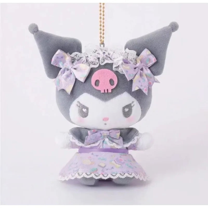 NEW Maid Lolita skirt Series My Melody pink dress My Sweet Piano Kuromi Sanrio Plush Keyring Hello Kitty Small Pendant Toys gift