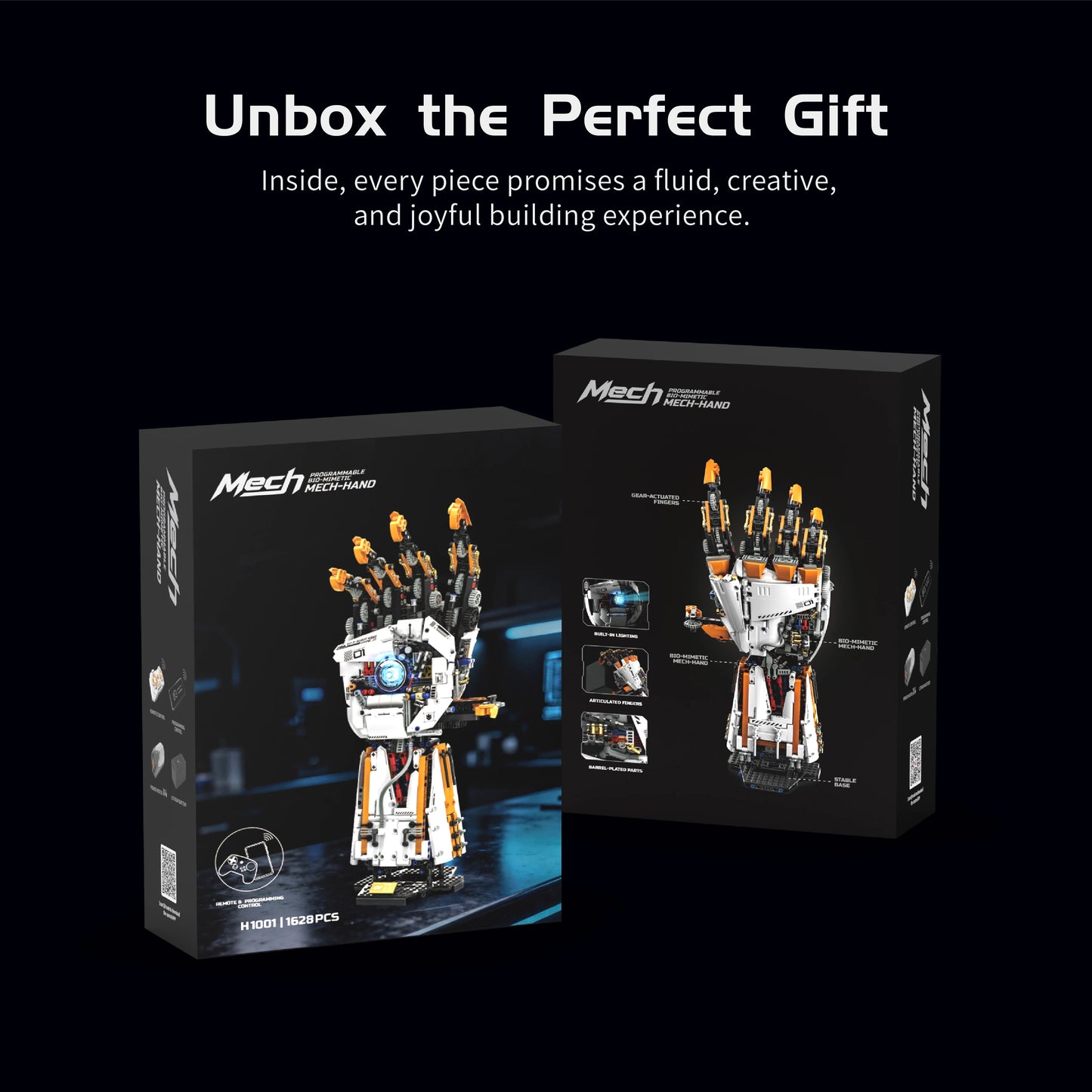 1628PCS Programmable Robotic Arm Electric Building Blocks Model Assembly Kit, Collectible Ornament, Birthday Toy, Gift