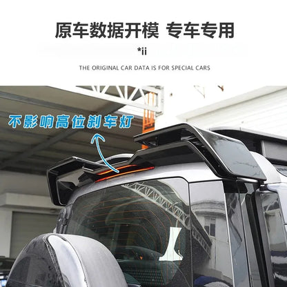 Car Styling Rear Truck Spoiler Roof Fixed Wind Tail Wing Cover Accessories Exterior Sticker For Land Rover Defender 2020-2024