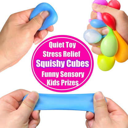 40-10 Pack Squishy Fidget Toys for Kids Dough Stress Relief Cube Pull Stretch Sensory Squeeze Cubes for Anxiety