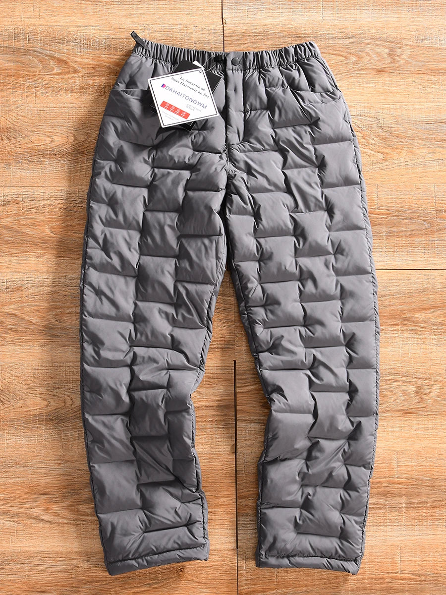 Waterproof Cotton Trousers for Men Winter Outdoor Sports Windproof Thermal Straight Leg Long Pants Casual Basic  Color