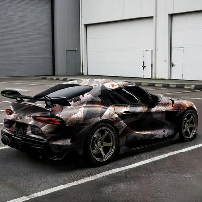 Camouflage Film Wrap Foil Car Sticker Motorcycle Stickers Vintage Rust Effect Vinyl Wrap Black Supplies Car Body Films Adhesive
