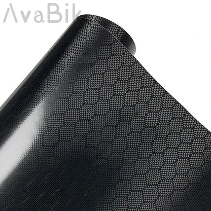 Retail Hexagonal Honeycomb Carbon Fiber Black Football Pattern Sticker Vinyl Car Wrap Foil Self Adhesive with Air Bubble Free