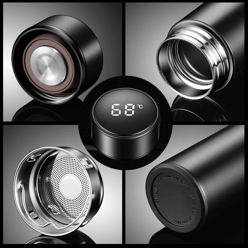 Car Smart Thermos Cup 500ml Portable Temperature Display Water Bottle For FIAT 500 500C 2012 500X 500L Fiat 695 Car Accessories