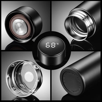 Car Smart Thermos Cup 500ml Portable Temperature Display Water Bottle For FIAT 500 500C 2012 500X 500L Fiat 695 Car Accessories
