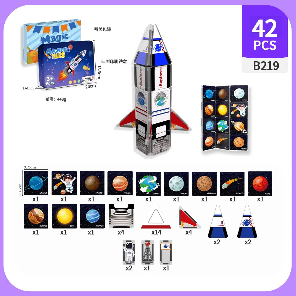 New Style Magnetic Plate Children's Puzzle Space Portable Travel Equipment Construction Sheet Magnetic Sticker Building Blocks