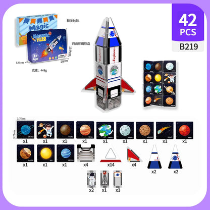 New Style Magnetic Plate Children's Puzzle Space Portable Travel Equipment Construction Sheet Magnetic Sticker Building Blocks