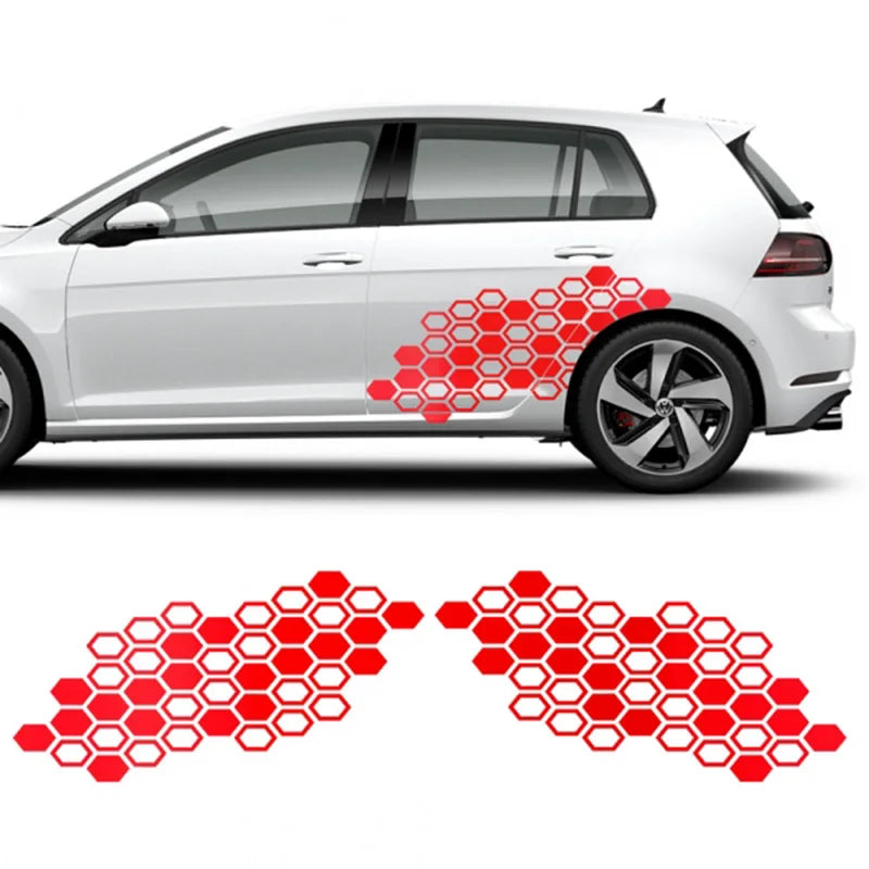 Honeycomb Side Door Back Sticker Fender Car Sticker Universal Hexagon Design Vinyl Stickers Decal Ade Kit