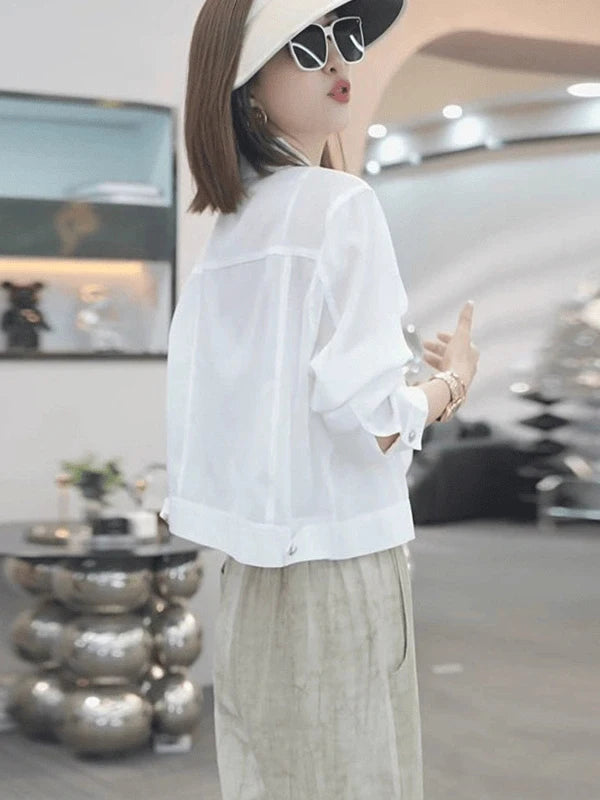 Fashionable Thin Short Sun Protection Clothes 2026 Spring New Women's Design Small Size Coat Korean Style Commute Wind