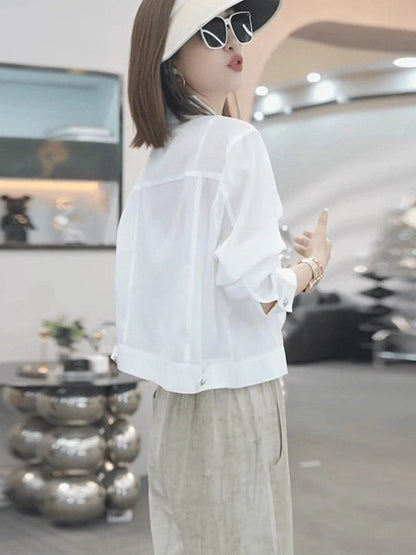 Fashionable Thin Short Sun Protection Clothes 2026 Spring New Women's Design Small Size Coat Korean Style Commute Wind