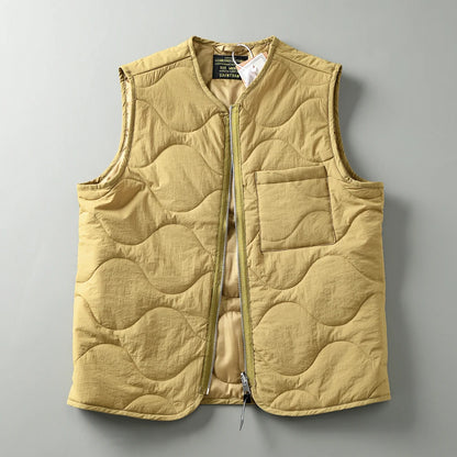 Lightweight Windproof Wearable Autumn Winter Men's Retro Casual Gourd Shaped Basted Cotton Vest Versatile All-Match Jacket