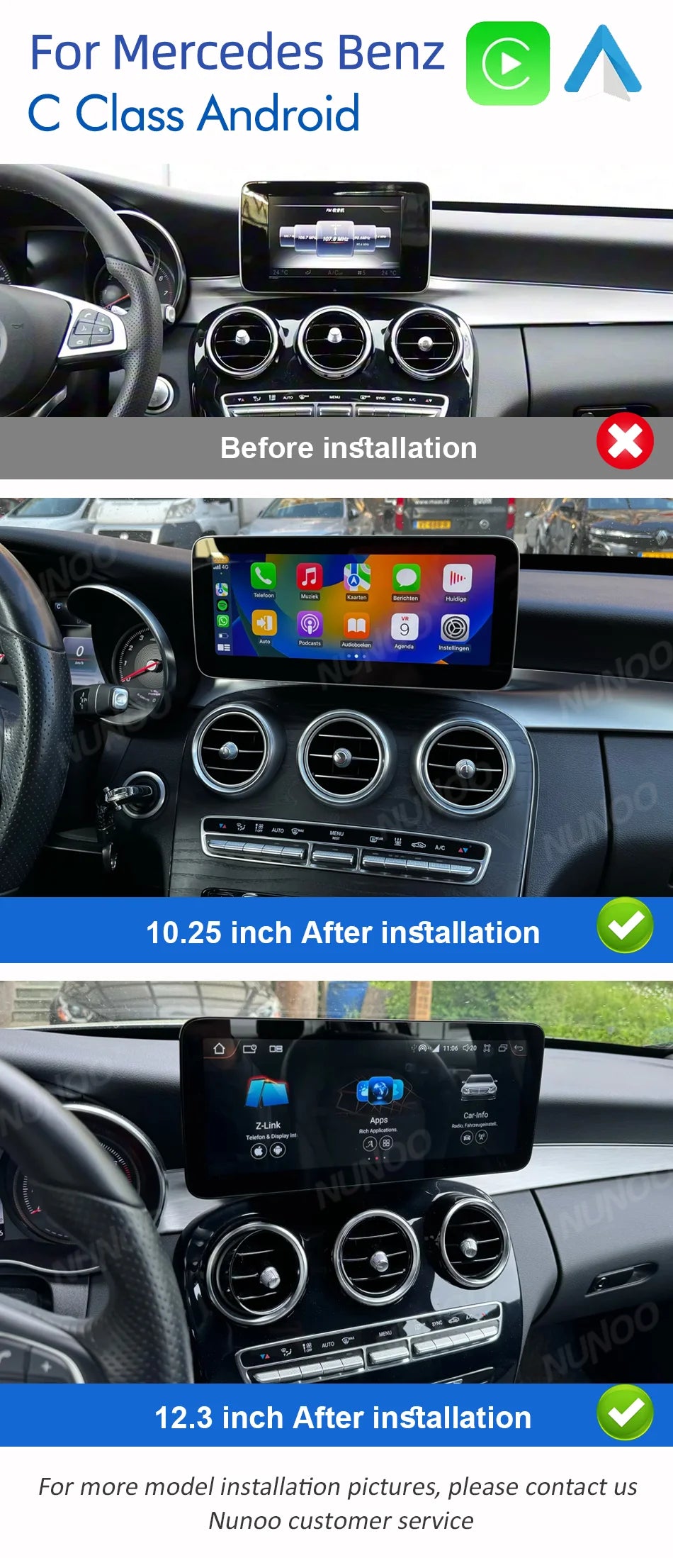 Android Auto Wireless CarPlay For Mercedes Benz C Class W205 GLC X253 V W446 Car Multimedia Navigation GPS DSP Qualcomm 680