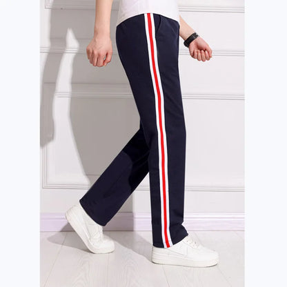 Black Unisex New Track Pants Casual Sweatpants mens Striped Bastic Trousers Straight Pants Joggers Simple Work Pants