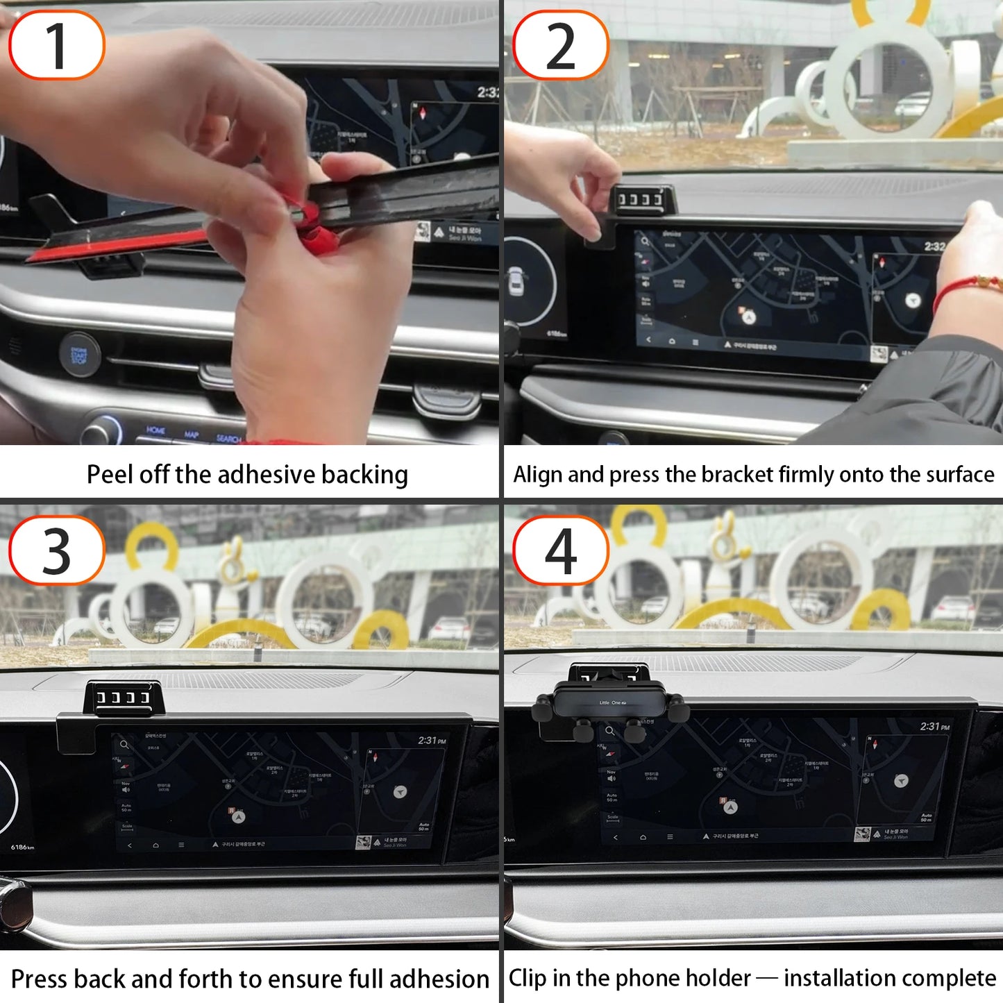 Special For Hyundai Kona 2017-2023 Phone Holder Central Navigation Fixed Base GPS Stand Mobile Phone Mounts Smartphone Bracket