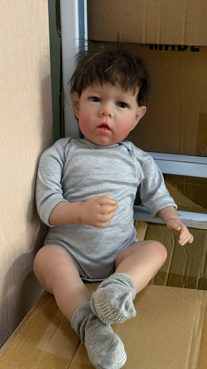 NPK 50CM Reborn Liam Realstic Liflike Real Looking Handmade Soft Touch Body with 3D Skin Visible Veins Toddler Baby Dolls Gift