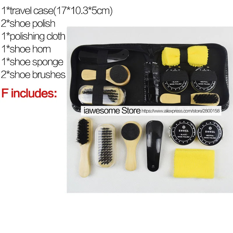 Professional Shine Polishing Tool For Leather Shoes Shoes Care Kit Portable For Boots Sneakers Cleaning Set Polish Brush Horn