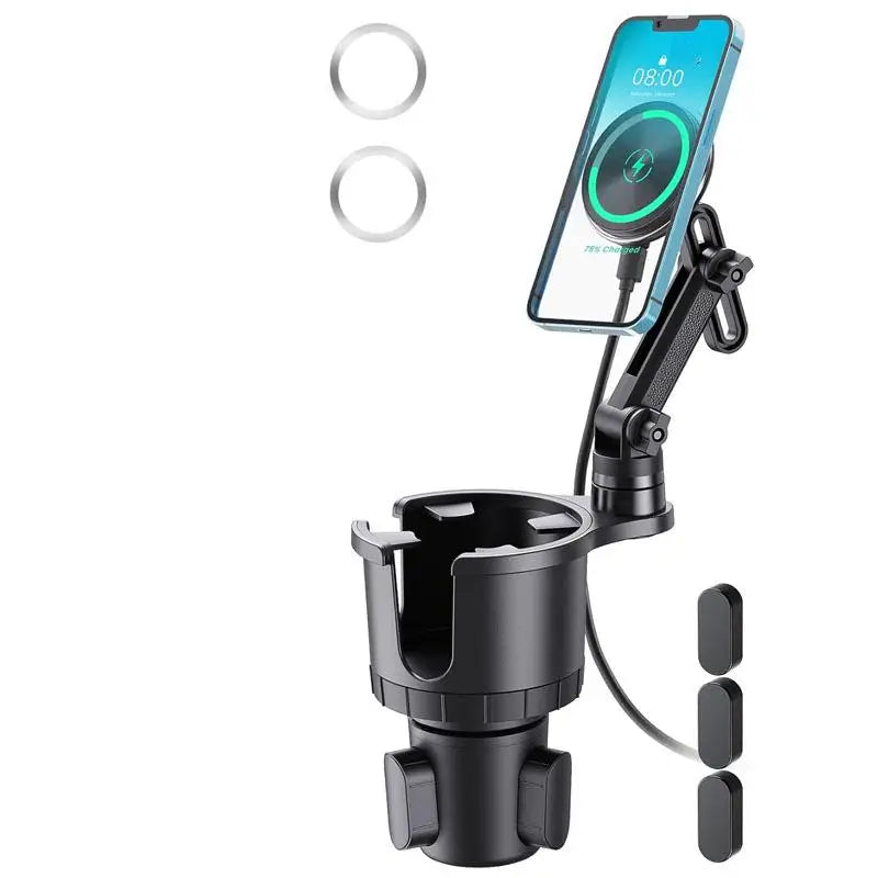 New Car Phone Holder Multifunctional Car Cup Holder Suction Mobile Phone Navigation Holder Magnetic Wireless Charger