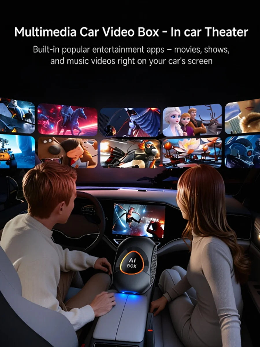 CarRocket Android 15.0 System AI Box Wireless CarPlay & Auto Adapter 4K Video Support Compatible with Factory CarPlay & Android