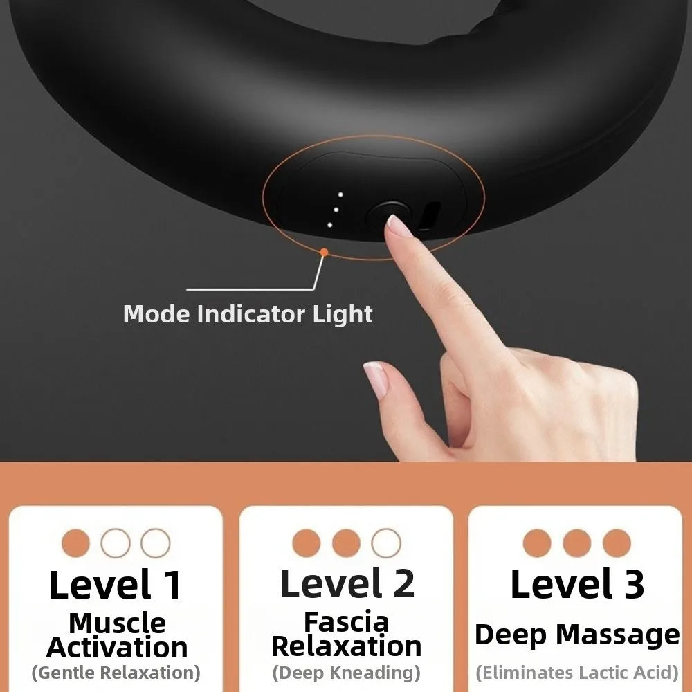 Rechargeable Cordless Massage Roller Deep Tissue Percussion Electric Muscle Massager Handheld 3-Speed Spin