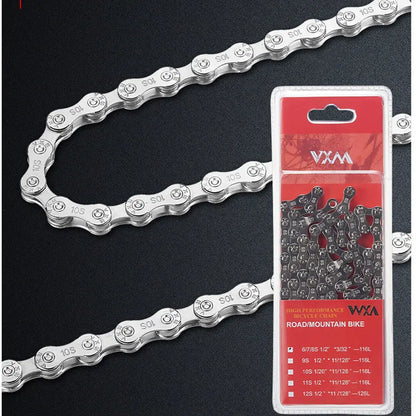 TOOPRE 6/7/8-Speed Bicycle Chain, 116 Links Steel High Strength Bike Derailleur Chain for 6/7/8-Gear Road Mountain Bicycle