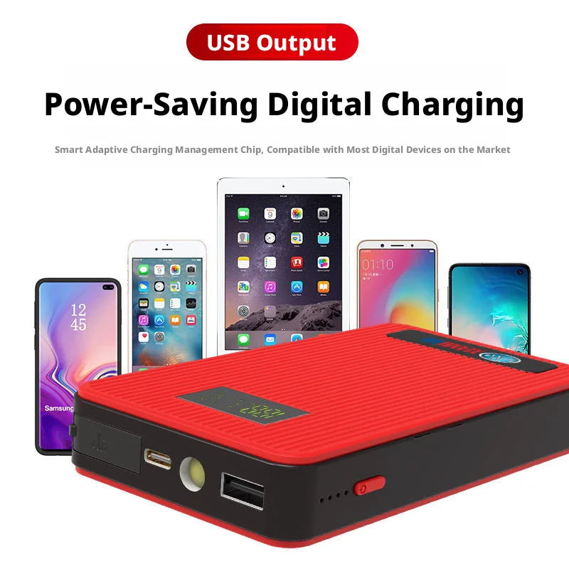 Car Motorcycle Emergency Jump Starter 12V, Vehicle Battery Booster Power Bank, Rescue Tool for Auto SUV Petrol Diesel