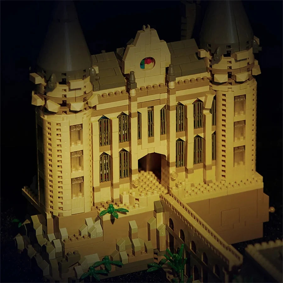 Creative Magic Castle Building Blocks with Light STEM Educational Toy Model Kit Desktop Decoration  Assembly Kit Gift for Kids
