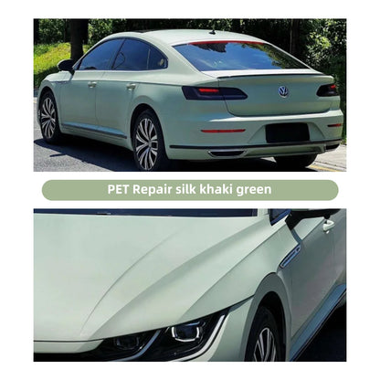 Matte Satin Khaki Green Full Car Wrap Vinyl PVC PET Auto Body Sticker Color Changing Film Roll Paint Protection 1.52X18M