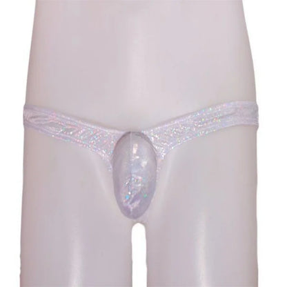 Laser Colorful Men's G-string Underwear Sexy Men's Briefs U Convex Male Underpants Low Waisted Thong Private Party club Panties