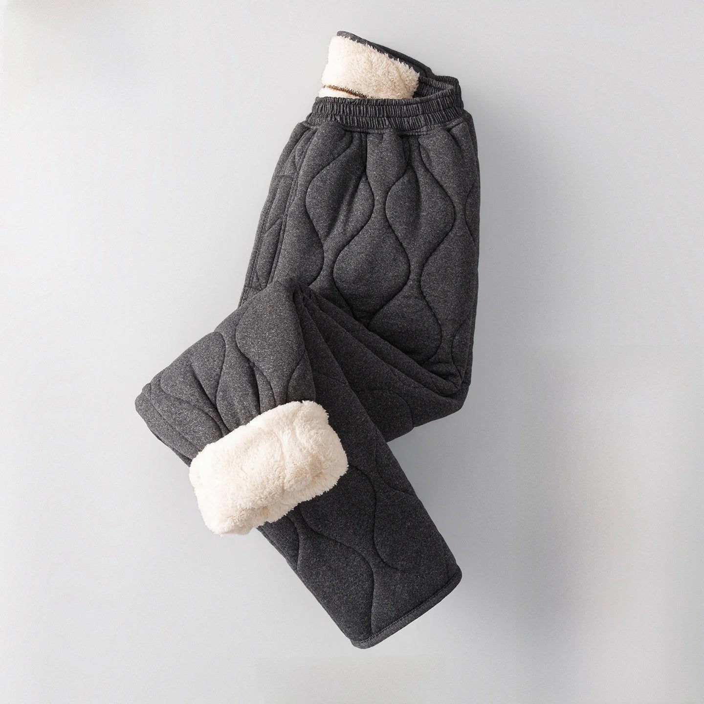 Thickened Fleece Lined Warm Cotton Pants for Men Business Casual Straight Leg Trousers Winter New Style Dad Elderly Warmth