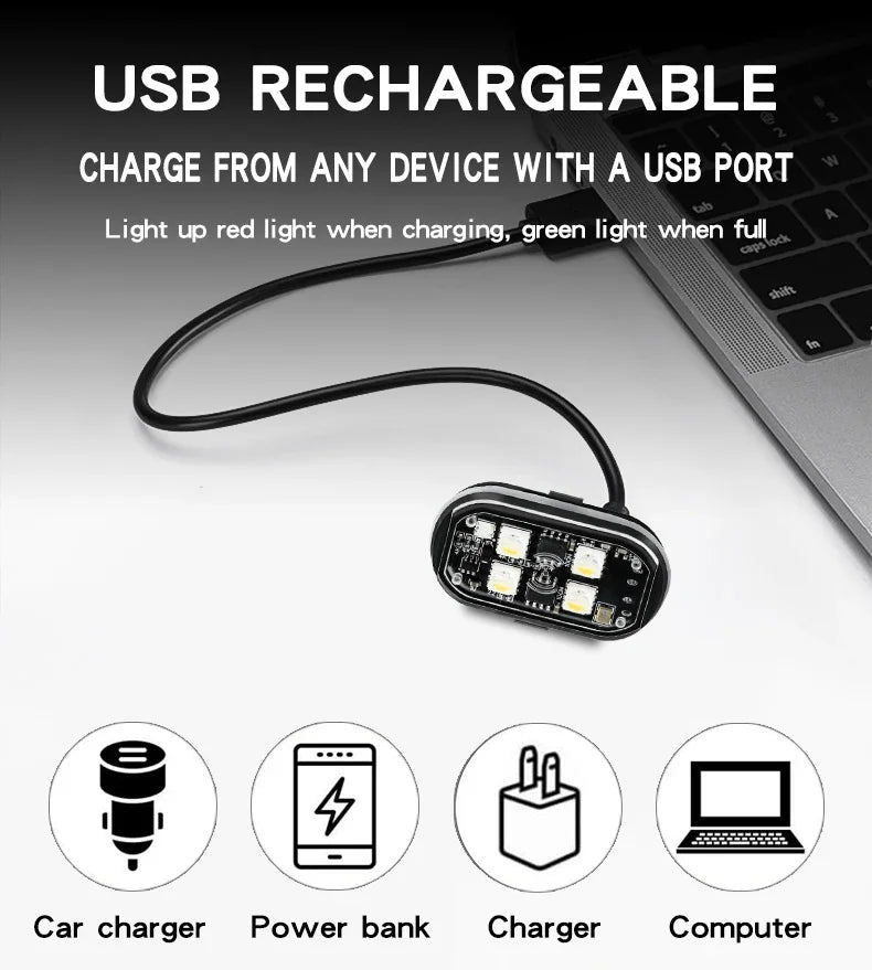 Rechargeable Wireless Light Aircraft Airplane Helicopter Warning Lights RGB Led Motorcycle Strobe lights LED Flash Light