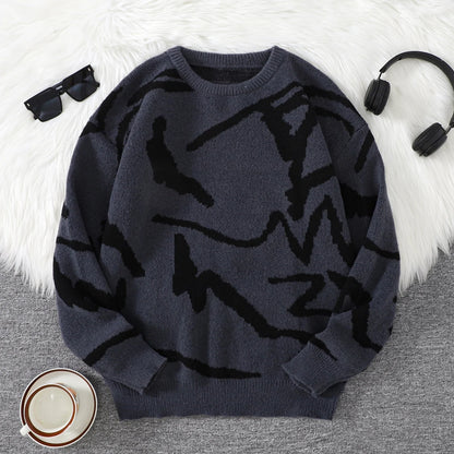 Unisex Sweaters, Casual and Comfortable with Dropped Shoulders, Autumn and Winter Knitwear, Soft Regular-Fit Long-Sleeved Crew Neck Pullovers, Suitable for Everyday Wear, Unisex Tops for Going Out, Men's Knit Pullovers