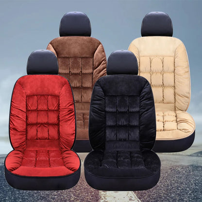 New Winter Luxury Car Seat Cushion 2025 Plush Plaid Thickening Warm Suv Universal Front Single Seat Cover Comfortable Breathable