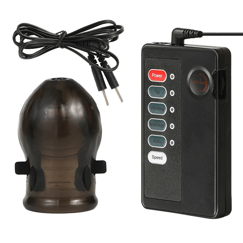 Estim Electric Shock Penis Ring Electro Trainer Massage Cup Chastity Penis Seelve Cockring For Men Dick Electrostimulation