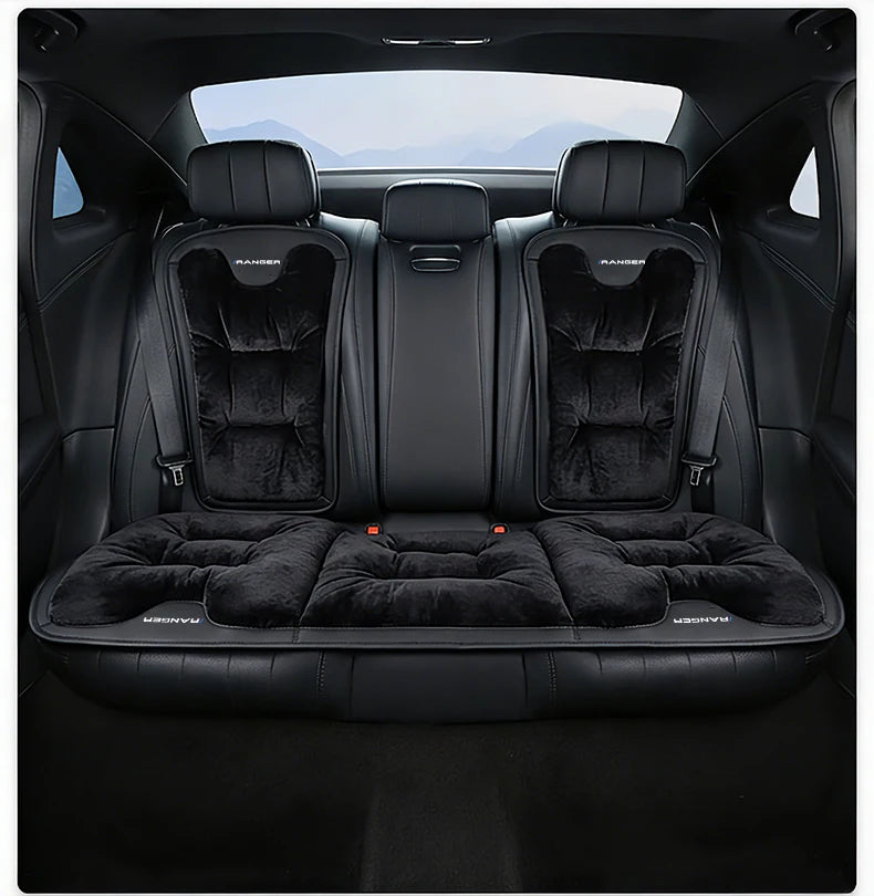 Car Seat Cushion For Ford Ranger T9 T7 T1 Raptor Warm Flannel Thick Plush Universal Rear Seat Backrest Protector Cover