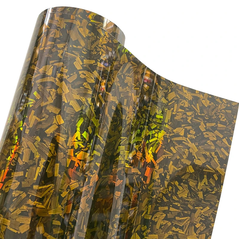 Premium PET Gloss Forged Carbon Fiber Vinyl Wrap Roll Self Adhesive Decal Vehicle Car Wrapping Foil