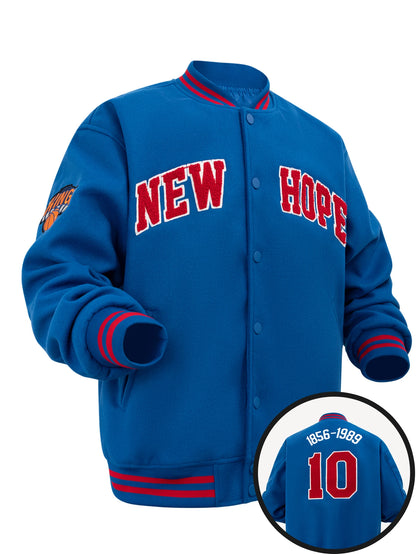 Men's Letterman Jacket Vintage Vasity Baseball Coat Casual Streetwear Outerwear with 'G' Letter Embroidery & Inner Pocket
