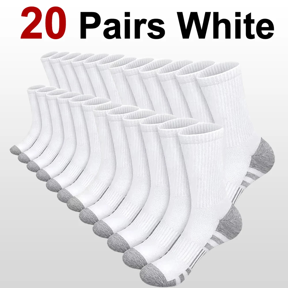 10/20/30 Pairs Men's Outdoor Sports Socks Anti Odor Absorbing Breathable Cotton Invisible Running Casual Socks for Basketball