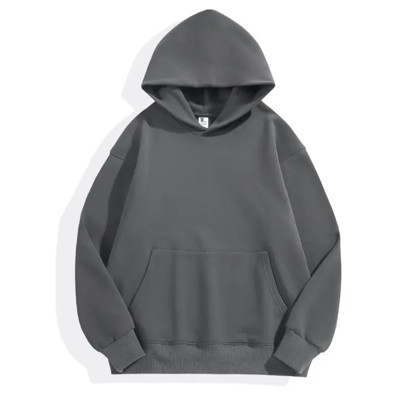 Sweatshirt 480gsm Heavy Weight Cotton Plus Velvet Hooded Sweater Men Thickened Tight Polar Fleece Pullover Hoodie