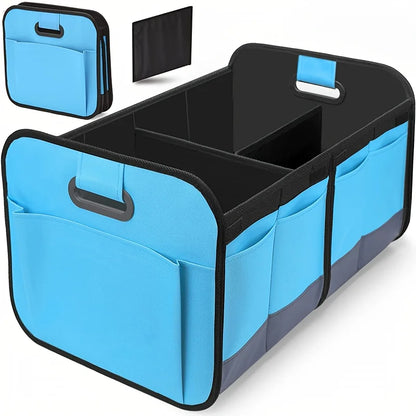 Collapsible Car Trunk Storage Box, 600D Oxford Fabric SUV Organizer with Reinforced Handles & Multiple Compartments for Vehicle