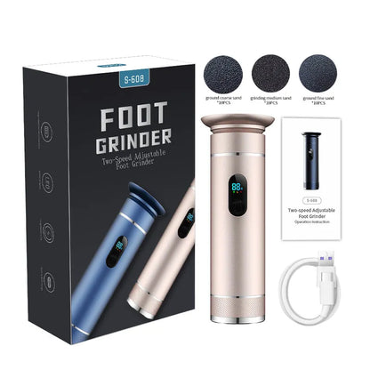 Aluminum Alloy Electric Foot Grinder For Feet - Dual Power Type-C/Battery, Callus & Dead Skin Remover Pedicure Tool  USB