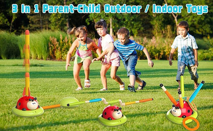 4 Styles Ladybug Multifunction Exercise Machine Ferrule Jump Rocket Launcher Toy Sports Entertainment Game Outdoor Educational