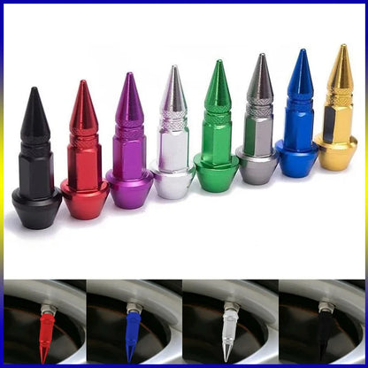 4pcs 45mm 60mm Universal Car Tire Valve Stem Cap Wheel Rim Stem Spike Shaped Dust-proof Air Metal Cap Cover for Motorcycle
