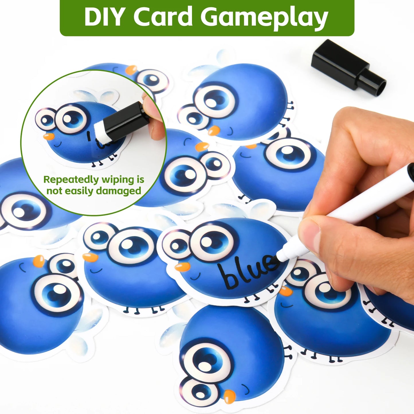 Sight Words Learning Game, Dolch Word Literacy & DIY Swat Educational Games with Dry Erasable Fly Flash Cards, Reading Phonic