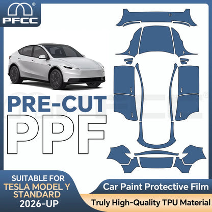 For Tesla Model Y Standard 2026 Clear Vinyl Wrap TPU PPF 8.5Mil Pre-Cut Paint Protection Film Full Vehicle Anti-Scratch Kit