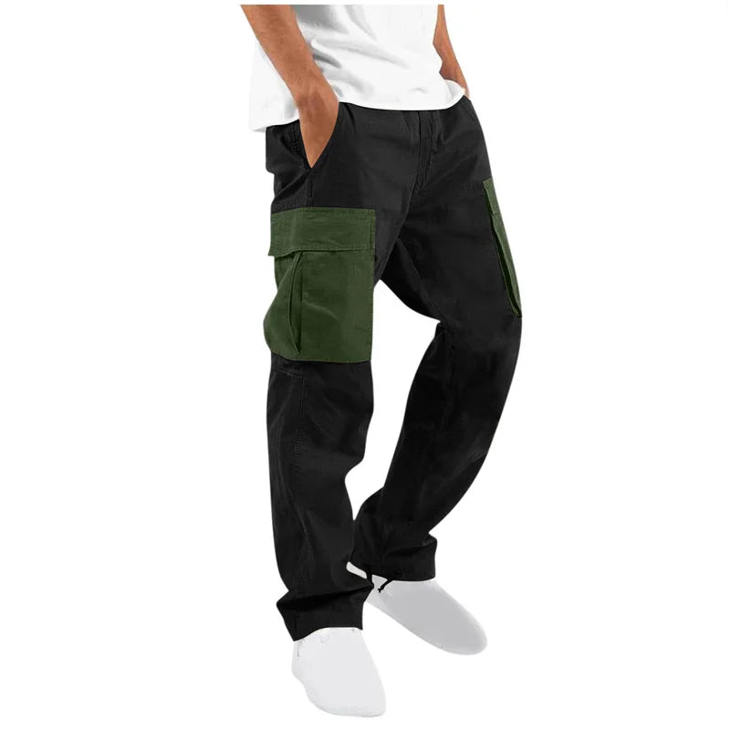 2026 spring autumn Men Multi-Pocket Cargo Trouser men Sports Casual straight pants Drawstring sweatpants Comfortable Cargo pants