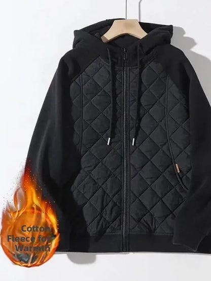 Women's Thickened Cotton Jacket Hooded Zipper Windproof Autumn Winter New Style Korean Version Large Size Casual Hoodie