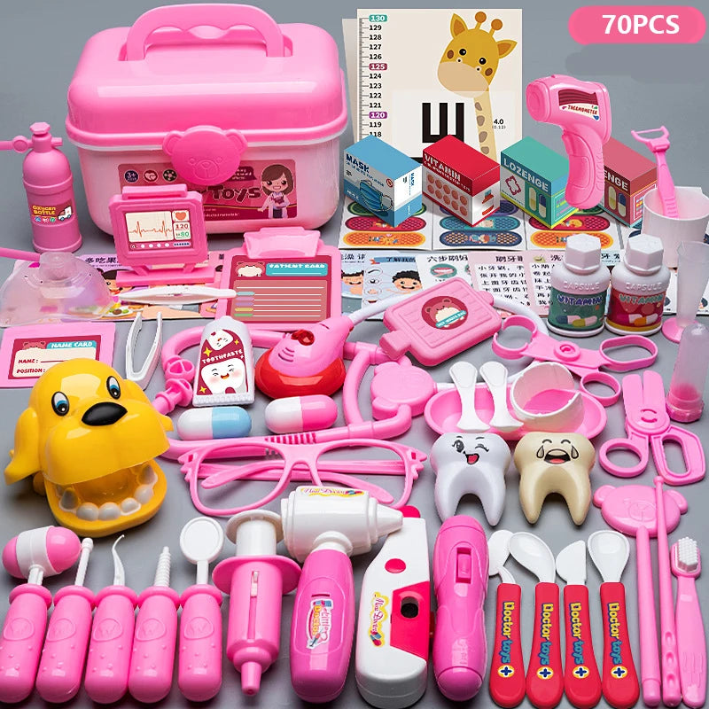 Doctor Toys for Kids Doctor Pretend Play Set Children Medical Dentist Tools Stethoscope Educational Toy Gift for Boy Girl