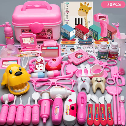 Doctor Toys for Kids Doctor Pretend Play Set Children Medical Dentist Tools Stethoscope Educational Toy Gift for Boy Girl